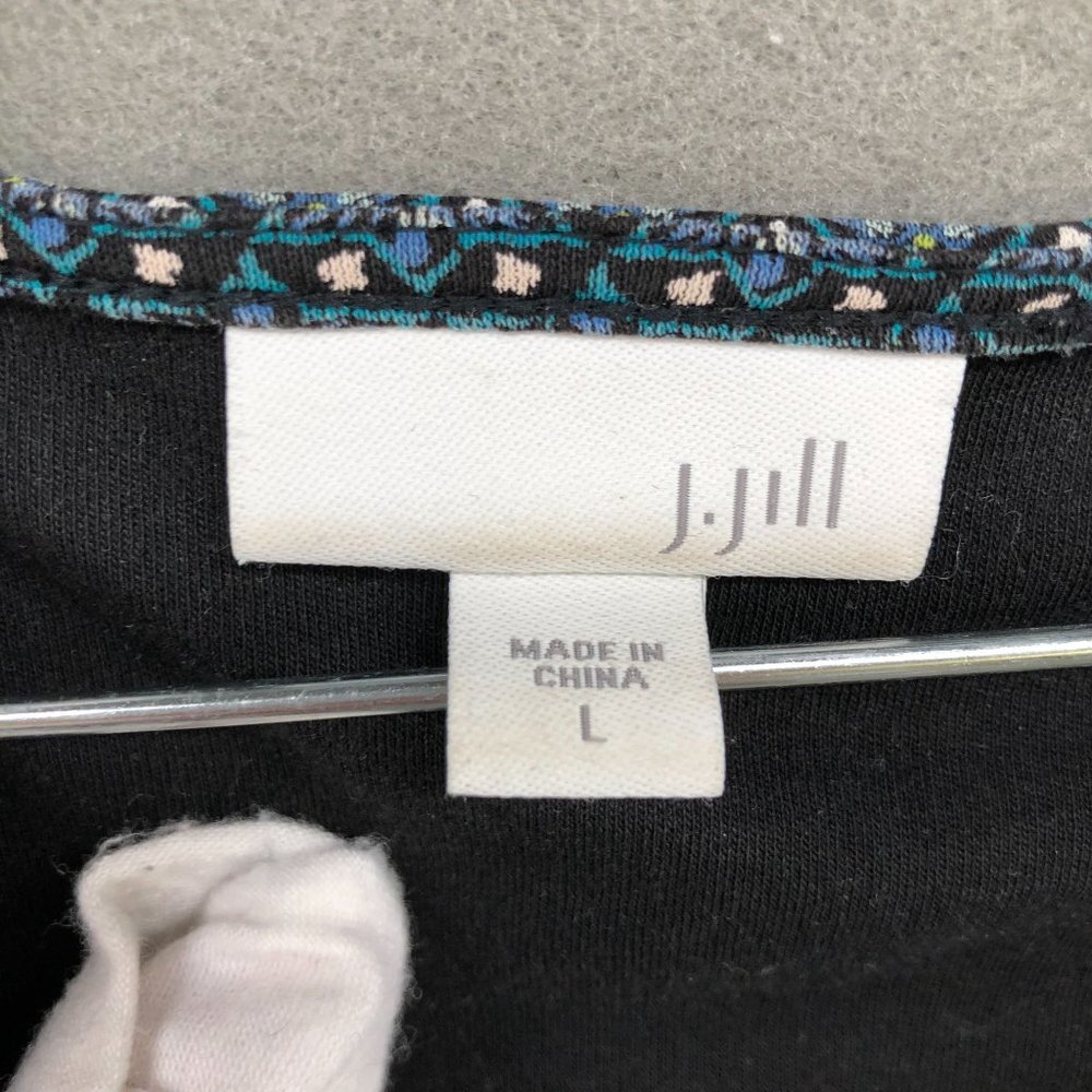 J. Jill Long Sleeve Top Womens Modal Blend Floral Blue Size Large L Crewneck - Picture 7 of 12